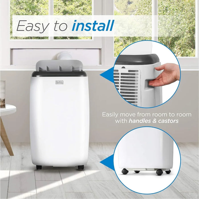 8,000 BTU Portable Air Conditioner with Remote Control, White