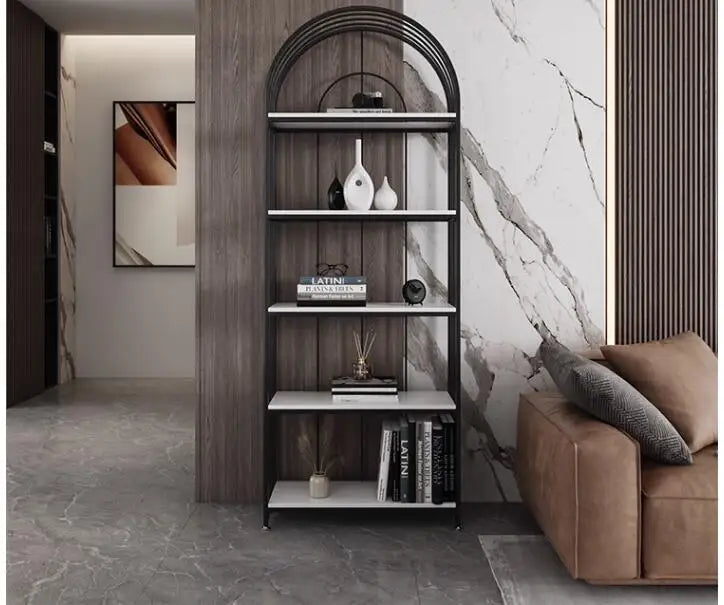 Iron art shelving floor light luxury bookshelf living room bedroom cosmetics multi-layer storage display shelves