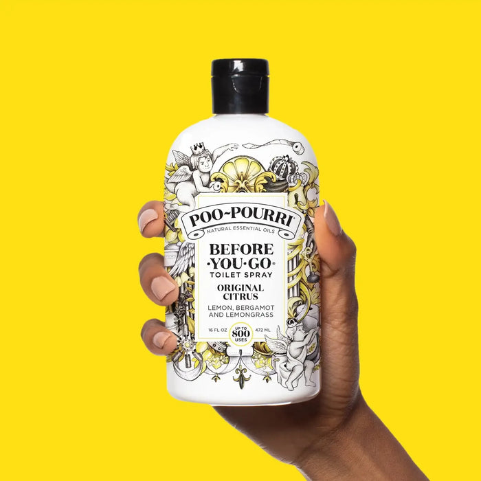 Poo-Pourri, Original Citrus, 16oz, Before-You-Go Toilet Spray, Lemon Bergamot and Lemongrass, Essential Oils, NaturalNon Aerosol