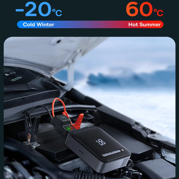 Baseus Car Jump Starter 1000A 3 in 1 Portable Emergency Starter Power Bank 12V Booster Starting Inflator Pump Car Air Compressor