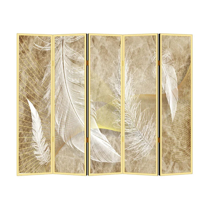 American style extravagant feather folding mobile screen partition wall porch living room hotel lobby European folding screen