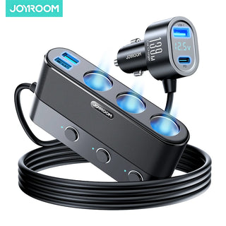 Joyroom 139W USB C Car Charger 7-Port Fast USB Car Phone Charger Fast Charging PD QC3.0 Cigarette Lighter Car Charger Multi Port