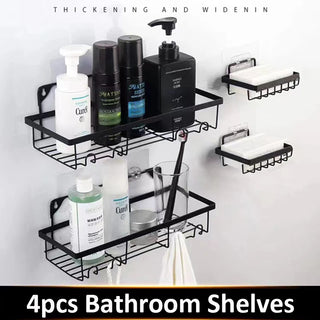 Punch-free Bathroom Shelves Kitchen Storage Rack Toilet Soap Rack Bathroom Organizer Shower Bottle Holder  Bathroom Accessories