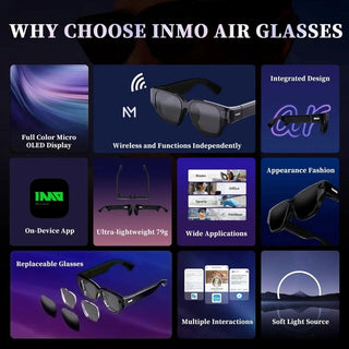 Global Version INMO Air AR Glasses, Smart Glasses with FF 5 Megapixels Camera, Touch Control Portable Glasses, Dual Speakers