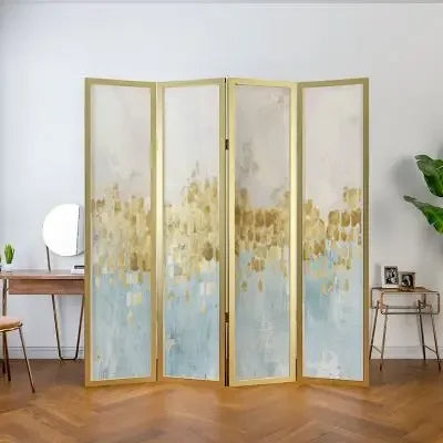 Buy popular Nordic aluminum alloy simple modern screen partition hotel living room mobile folding metal fabric