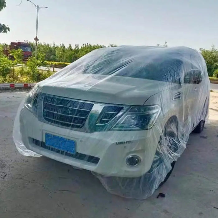 Universal Clear Car Cover wth Elastic Band PE Plastics Clear Full Car Protective Shield Auto Vehicle Car Covers With Elastic