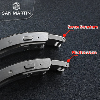 San Martin New Fly Adjustable Clasp Watch Parts Bracelet Clasp For 16mm Specified Model Buckle Folding Clasp Non-universal