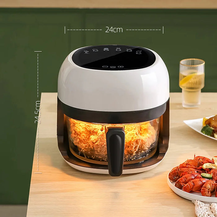 4L  Household Visual Air Fryer Transparent Fully Automatic Large Capacity Oven Intelligent Multi-function Electric Fryer Machine