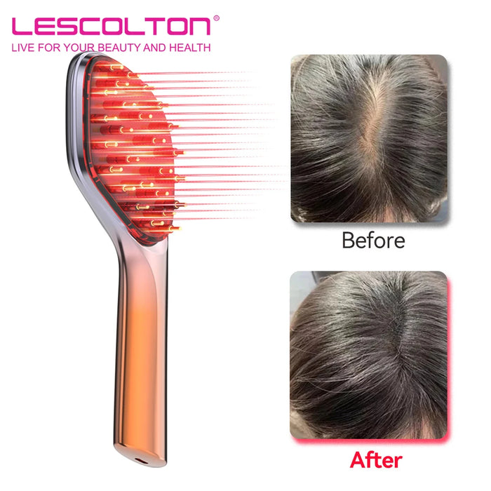 LESCOLTON Hair Care Comb LED Red Light Therapy Hair Growth Comb Multifunction EMS Microcurrent Scalp Massager for Women and Men