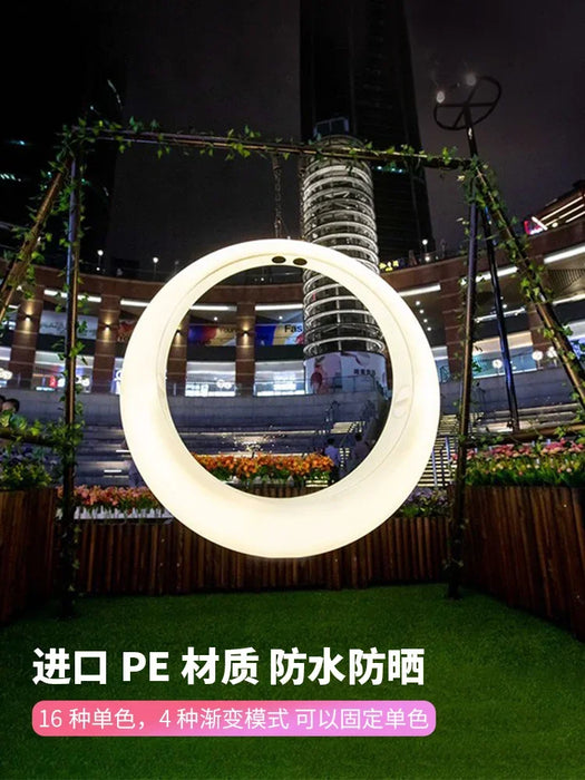 Outdoor courtyard swing outdoor rocking chair residential accommodation luminous hanging chair moon creative balcony