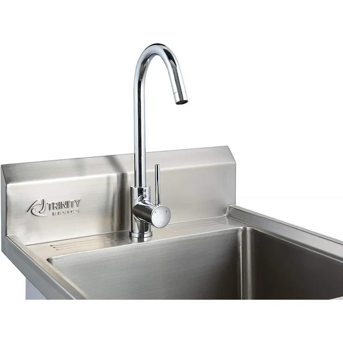 TRINITY THA-0307 Basics Stainless Steel Freestanding Single Bowl Utility Sink for Garage, Laundry Room, and Restaurants, Include