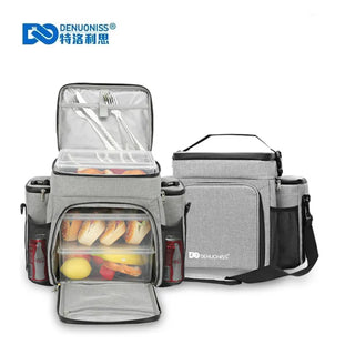 DENUONISS Newest Design Fitness Lunch Bag Adult Men/Women Insulated Bag Portable Shoulder Picnic Thermal Fruit Bag For Work