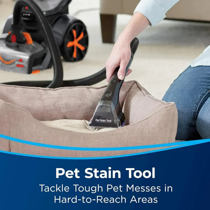 Full Size Upright Carpet Cleaner, Heatwave Technology, Eliminate More Than 90% of Odor-Causing Bacteria, Orange