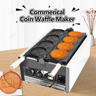 ITOP WG-1 Commerical Coin Waffle Maker Non Stick Pan Waffle Maker Snack Maker Bread Machine Round Waffle Maker Timer 110V 220V