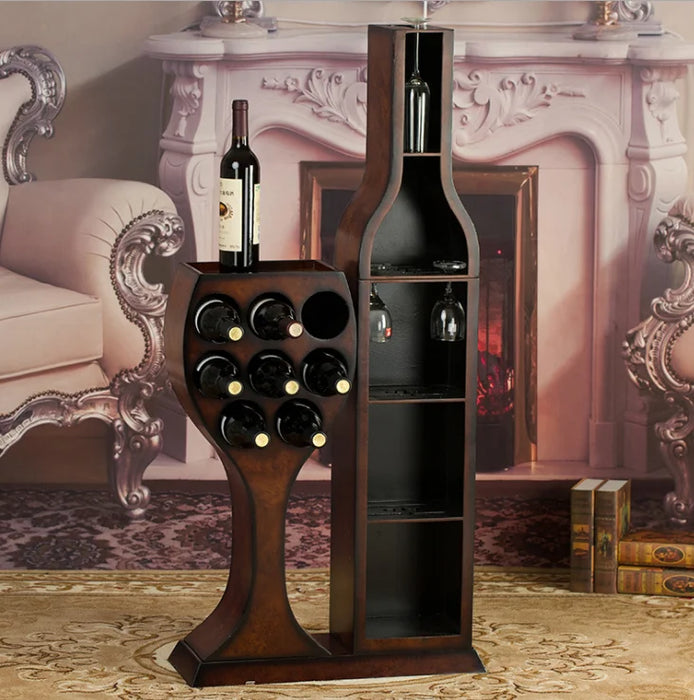 Large Wooden Barrel Violin Guitar Wine Cabinet Display Cabinet Wine Rack KTV Bar Chateau Floor Ornaments