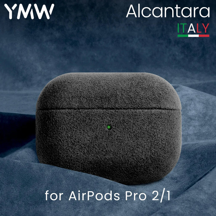 YMW ALCANTARA Case for AirPods Pro 2 Luxury Artificial Leather Cases for AirPod Pro Wireless Bluetooth Headset Turn fur Cover