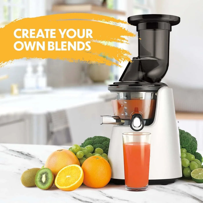 Slow speed juicer has higher nutritional and vitamin content, no BPA content, easy to clean, super efficient 240W