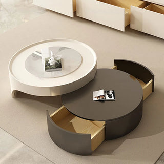 Center Round Coffee Tables Luxury Modern Designer Dressing Low Coffee Tables With Storage Floor Mesa Centro Salon Furniture