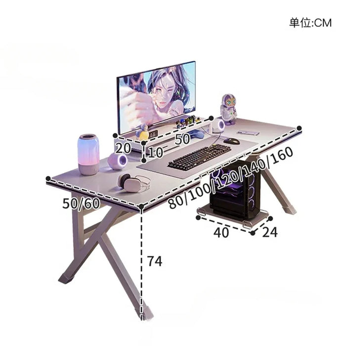 Modern Desktop Computer Desks Home Office Desk Furniture Bold K Legs White Gaming Desk Simple Bedroom Home Student Study Table