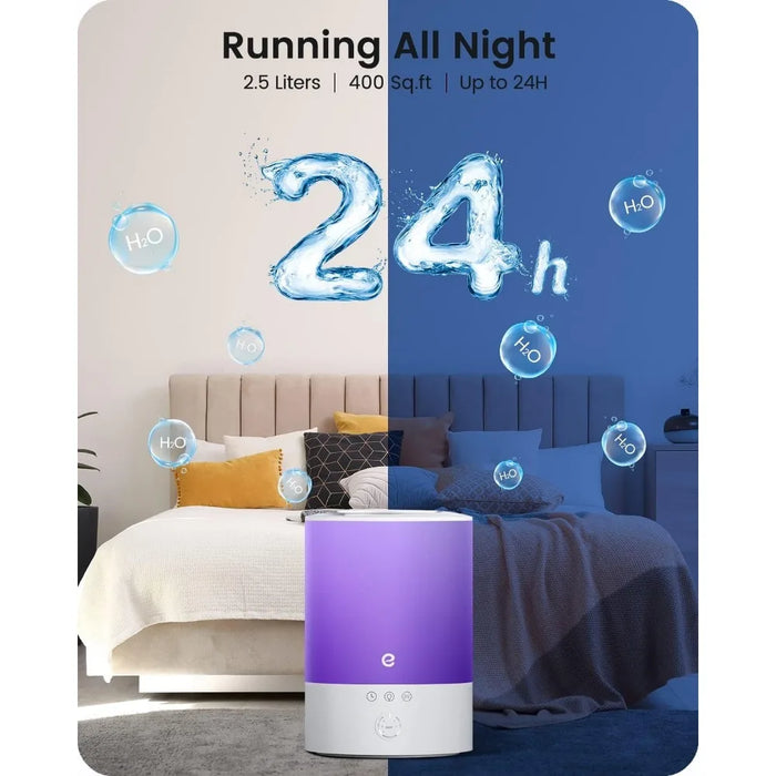 Cool Mist Humidifiers for Bedroom Large Room, 2.5L Smart WiFi Baby Air Humidifier with Top-Fill & 28dB Quiet