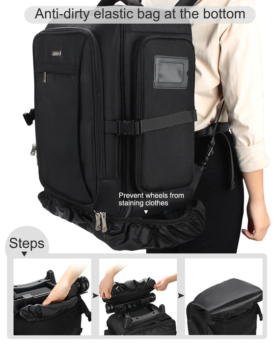 Relavel New Makeup Backpack Rolling Makeup Case Large Capacity Cosmetic Storage Organizer Makeup Brush Bag for MUA