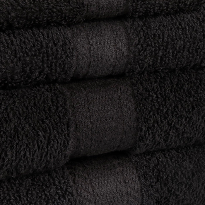 Solid 18-Piece Bath Towel Set, Black