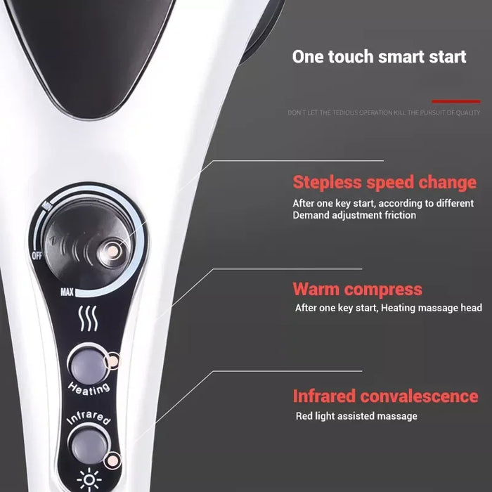 Electric Handheld Back Massager Infrared Heating Hammer Massager With Double Head Used To Full Body Massage Pain Relief