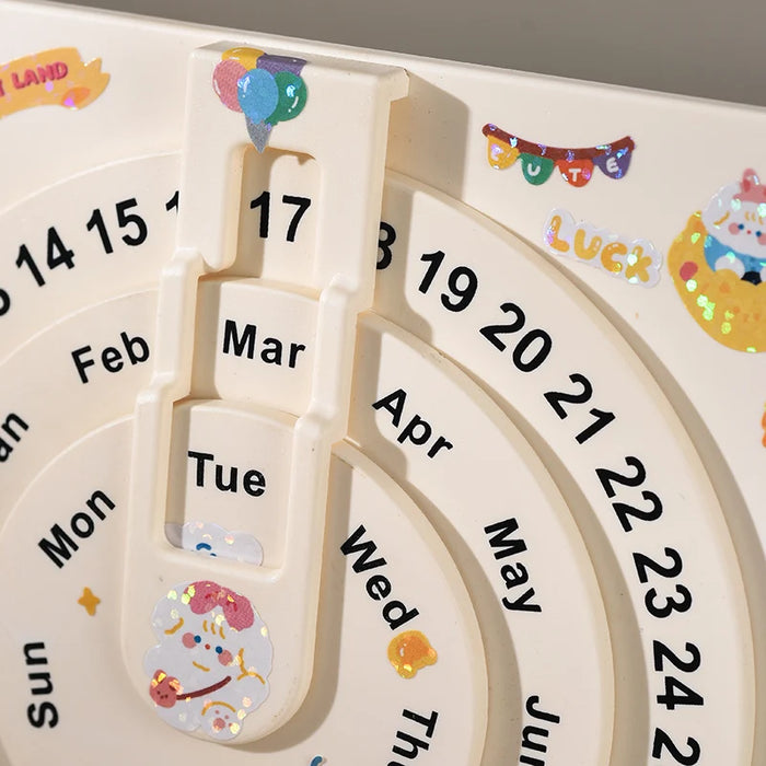 Rotating Table Perpetual Calendar Office Household Desktop Decoration High Appearance Creative Rotating Date Perpetual Calendar