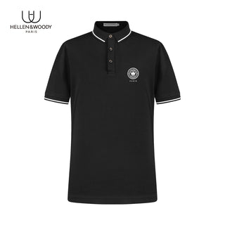 Hellen&Woody New Summer Classic Pure Color Short Sleeve Polo Shirt  Embroidered Men's Casual Outdoor Polo Shirt