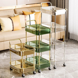 Multi-layer Kitchen Trolleys for Living Room Organizer Cart with Wheels Movable Kitchen Storage Auxiliary Cart Bathroom Cabinet
