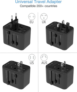 TESSAN Universal Travel Adapter All-in-one International Plug Power Adapter with USB &Type C Wall Charger for UK/EU/AU/US Travel