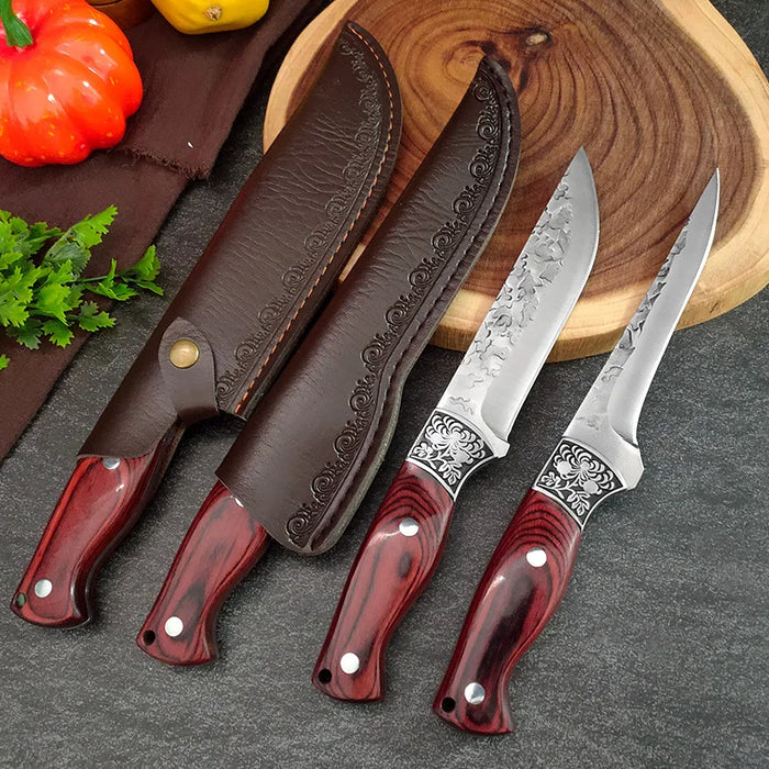 Forged Chef Cutting Knife Kitchen Boning Peeling Knife Cleaver Stainless Steel Meat Fruit Slicing Knife Utility BBQ Tools