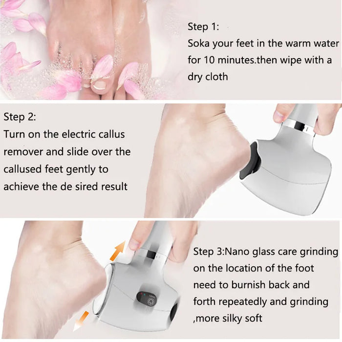 2022 NEW Pedicure Tools Nanoglass Skin Care Electric Foot File Dead Skin Callus Remover USB Foot Grinde Machine Foot Care Tool