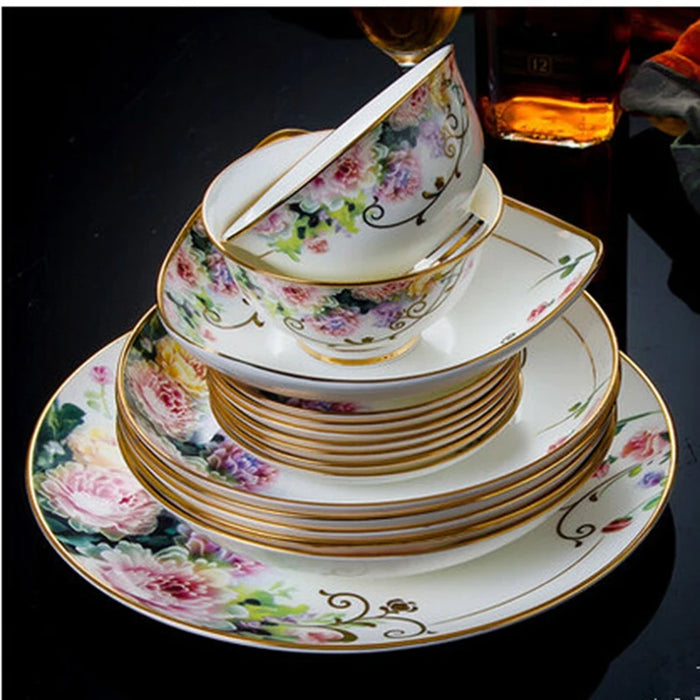 The dishes in Jingdezhen set 60 high-grade ceramic tableware tableware bowl head bone china