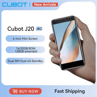 Cubot J20, 4-Inch Mini Screen, Android 12, 2/3GB RAM, 16/32GB ROM (128GB Extended), Dual SIM Dual 4G Celulares, 2350mAh, GPS
