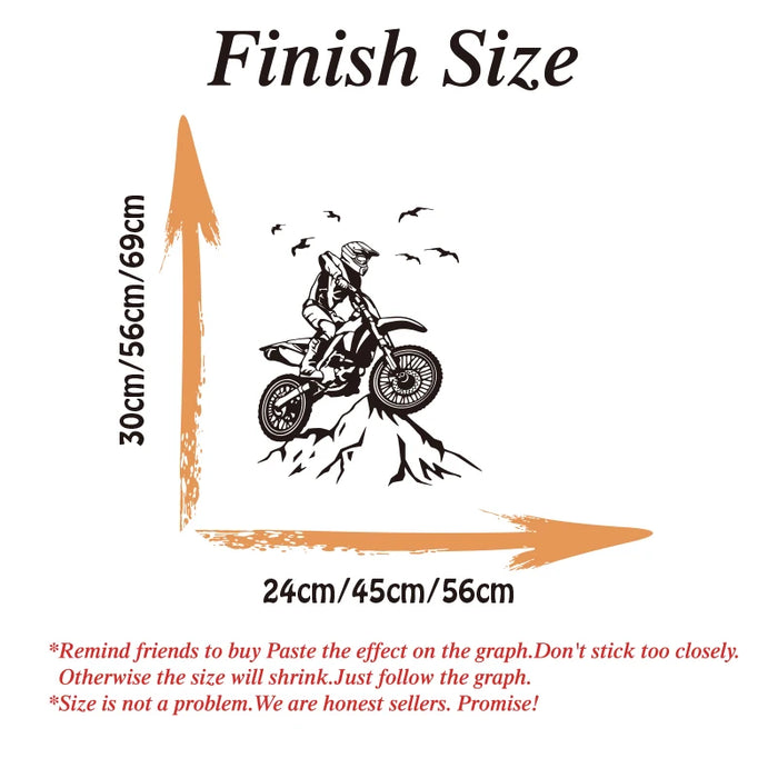 Dirt Bike Mountain Wall Sticker Playroom Motorbike Motorcross Bird  Jump Stunt Cross Wall Decal Bedroom Vinyl Home Decor