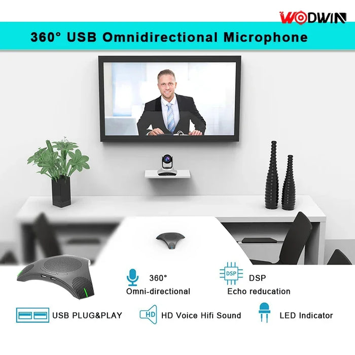 High Quality USB Camera WIN-J40RU Plus Omnidirectional Microphone WIN-DM1U Video Conference System Group