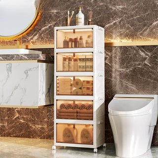 3-5layer plastics Bathroom crevice Storage Holders floor type waterproof cabinet toilet movable trolley