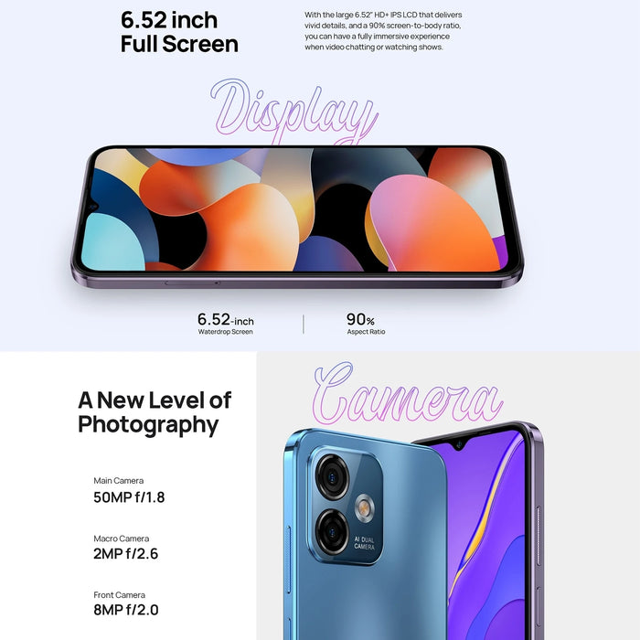 Ulefone Note 16 Pro Android 13 Smartphone 6.52" Octa Core 8GB+256GB/512GB Face ID Cellphones Celular 50MP Camera Global Version