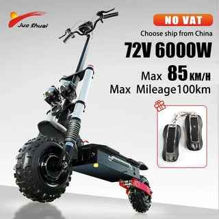 72V 6000W Dual Drive Electric Scooter 85km/h Fast E scooter EU USA Warehouse Foldable Adult Skateboard with Seat 2 wheels Moped