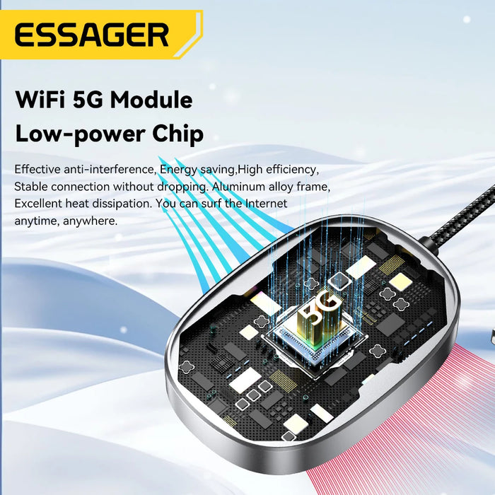 Essager Mini Carplay Wireless For Toyota Mazda Nissan Camry Suzuki Subaru Citroen Audi Mercedes Kia Ford Opel For iPhone IOS 15