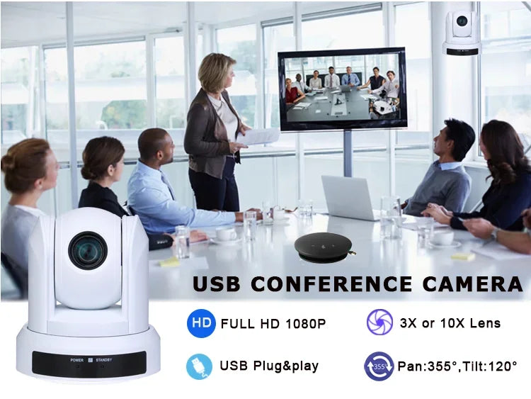 HD PTZ computer video conference camera ptz camera with lens wide angle video conference room live streaming web cam