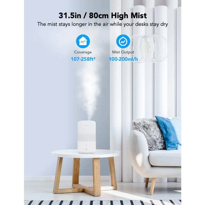 Smart WiFi Humidifiers for Bedroom, Top Fill Cool Mist Humidifiers for Baby and Plants, Work with Alexa,Auto Humidity Adjustment