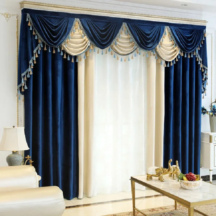 Nordic Style Velvet Curtains American-style for Living Room BedRoom Luxury Flannel Curtain Velvet Curtains Tulle Valance Custom