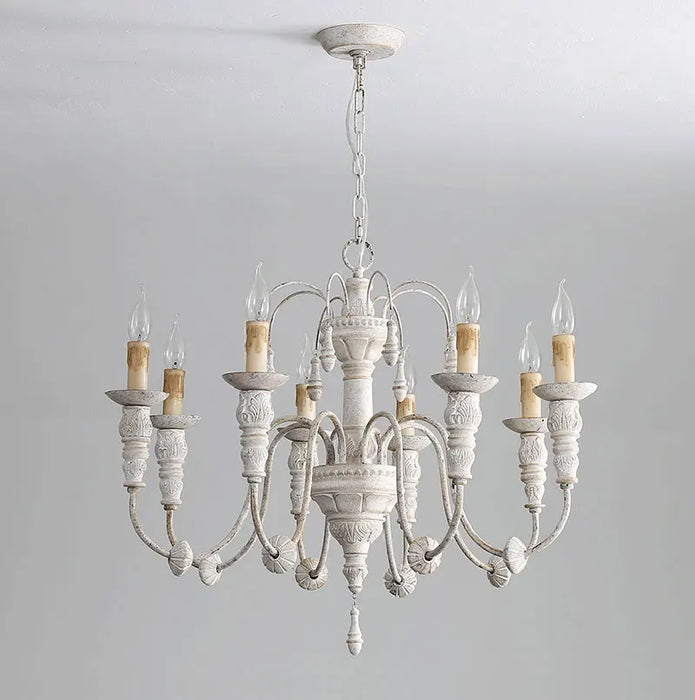 American style countryside 8-head solid wood chandelier villa living room dining room bedroom clothing store Pendent Lamps