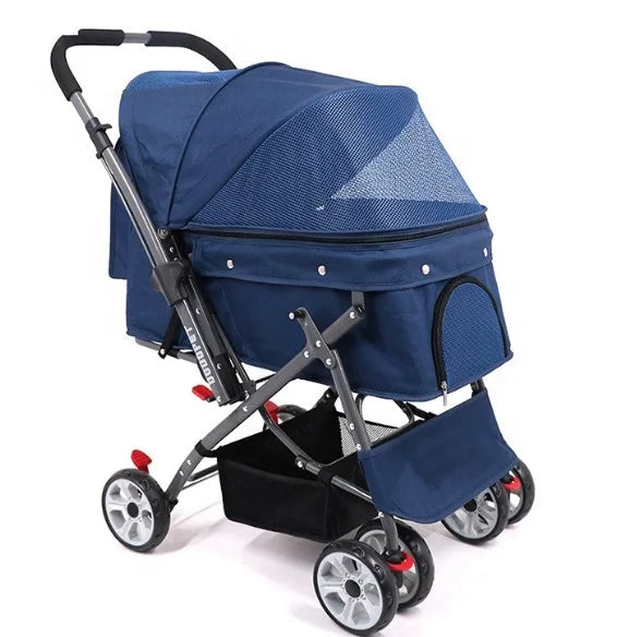 New Style 4 Wheel  Travel Folding Carrier Pet Stroller Pet Cart Pet Trolley