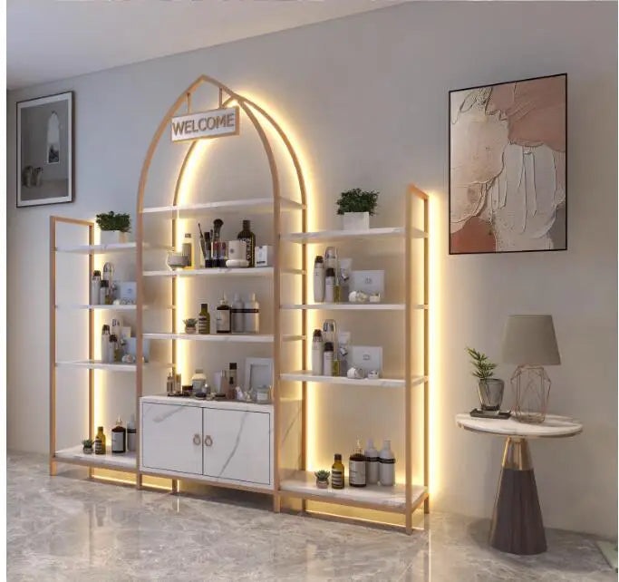 Beauty salon display cabinet Cosmetics shelving