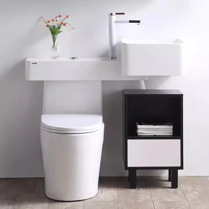 Minimalist small unit wash basin with integrated toilet sink, sink, wash basin, integrated toilet