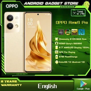 OPPO Reno9 RENO 9 Pro 5G Mobile Phone 16GB RAM Dimensity 8100-MAX 6.7'' OLED 120HZ 50MP Camera Android 13 NFC Smartphone