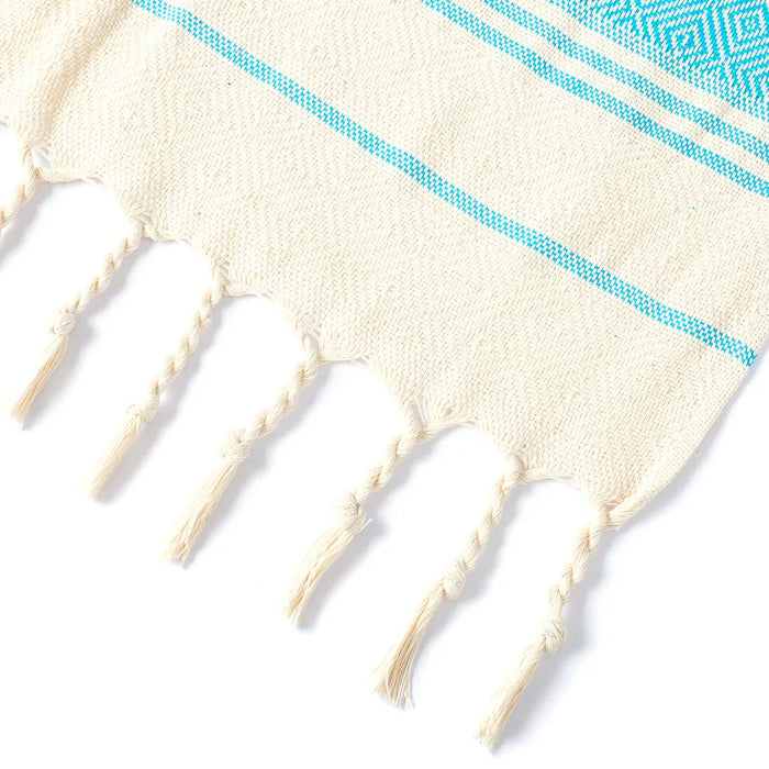 New 2023 Turkish Diamond Fringe Cotton Beach Towel Set with Thicker Rhombus Sauna Bath Towel